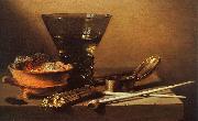 Petrus Christus Still Life with Wine and Smoking Implements oil on canvas